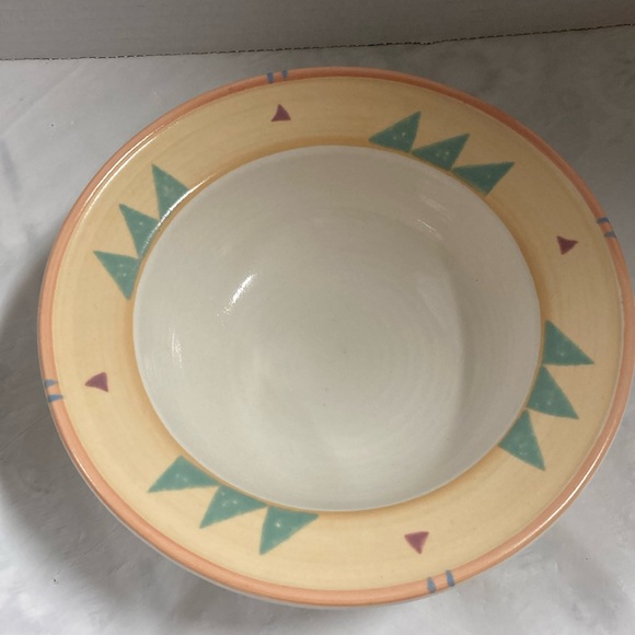 Taos Treasure Craft Cereal Soup Bowl Southwestern Print USA Discontinued Design - Picture 1 of 6